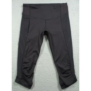 Lululemon Leggings Womens Size 6 Black Stop At Nothing Crop Stretch Yoga Running